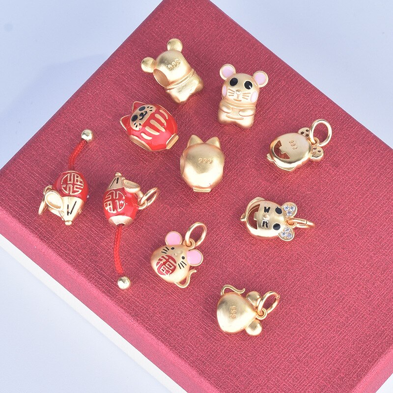 Alte kupfer überzug gold alten ratte glück tiere schmuck halskette armband zubehör
