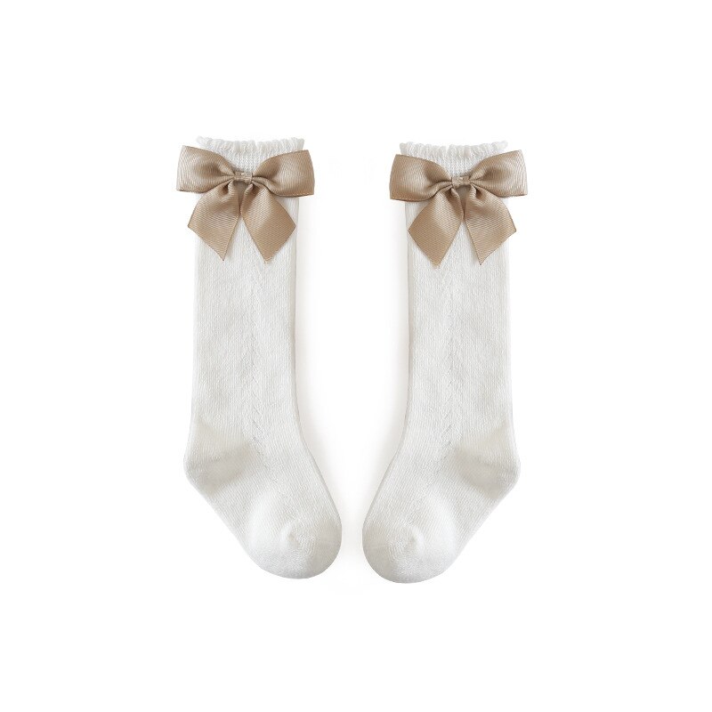 Ins Baby Meisjes In Buis Lange Sokken Peuter Strik Knie Hoge Sokken Katoen Boog Prinses Sokken Kid Hollow Out Sok kniekousen Meisj: white / 13cm(4-6Y)
