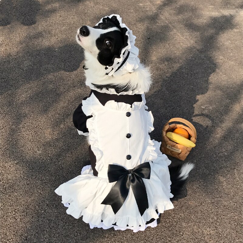 Pet Maid Outfit Large Dog Clothes Medium and Large Dog Cosplay Suit Samoyed Border Collie Labrador Dog Clothes Dog Accessories