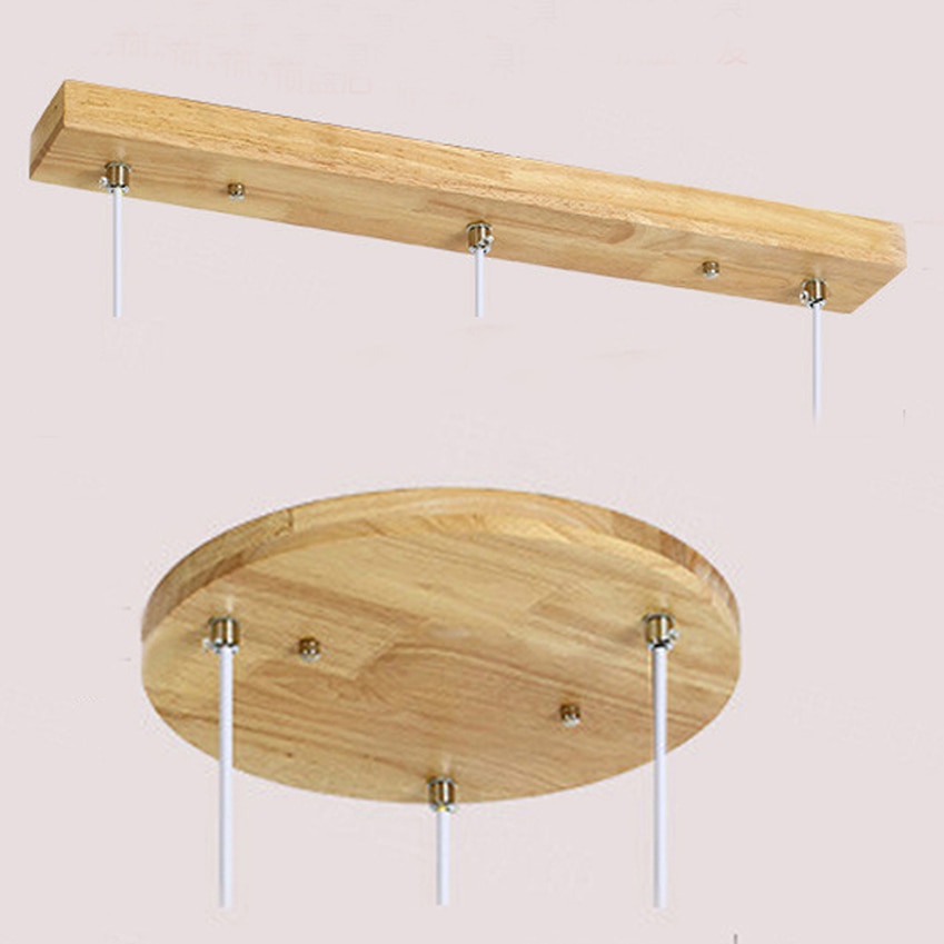 Jahrgang holz lampe Basis Runde Rechteckigen 30cm 50cm 3 köpfe DIY kronleuchter holz Decken Basis hängen lampe Beleuchtung zubehör
