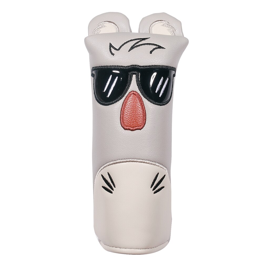 Funda de Golf con de Koala, protector magnético con cierre para cabeza de Golf de cuero sintético