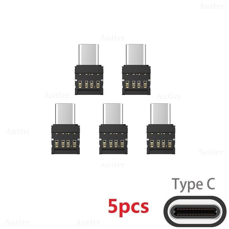 5 Pcs Otg Micro Usb Type C USB-C Naar Usb Adapter Type-C Datakabel Converter Voor Xiaomi Huawei samsung Muis Usb Flash Drive
