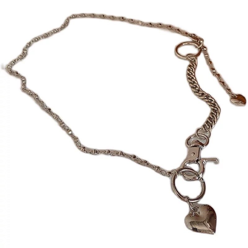 TIMEONLY Straße Stil Herz Anhänger Halsketten Umschalten Verschluss Aushöhlen Legierung Halskette Hüfte hüpfen Schmuck Party für Frauen Mädchen