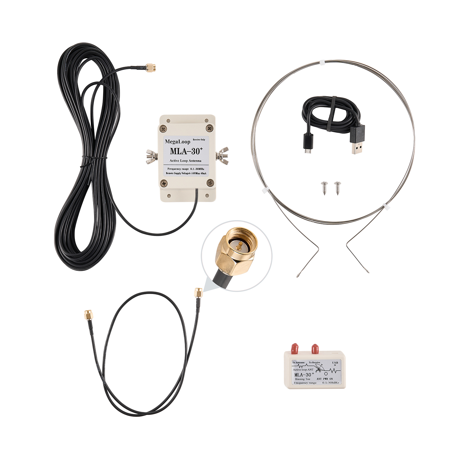 MLA-30+ plus 0,5-30MHz Ring Actieve Ontvangstantenne Geluidsarm Medium Korte Golf SDR Loop Antenne Korte Golf Radio Antenne MLA30: Rood