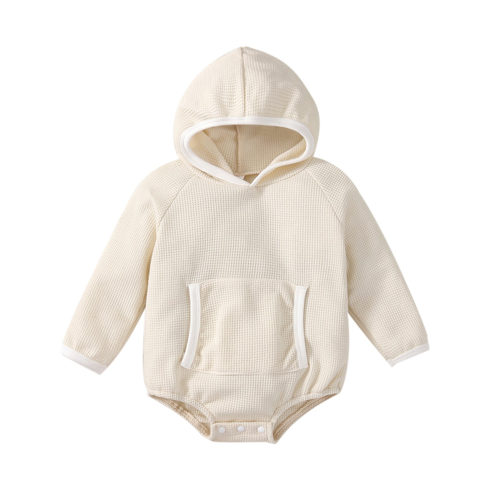 Citgeett Herfst Baby Baby Meisjes Jongens Toevallige Lange Mouwen Hooded Bodysuit Effen Kleur Driehoek Jumpsuits Lente Kleding: C / 18m