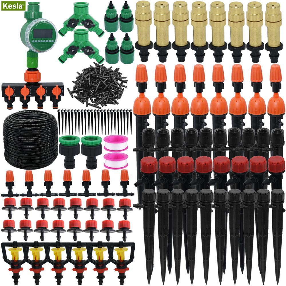 5-50M Garden Automatic Watering System Timer Control Drip Irrigation Water Dripper Mist Nozzle Sprinkler Watering Kit Greenhouse