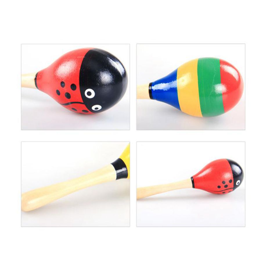 1 stück Bunte Holz Sand Hammer Percussion Musical Instruments Holz Ball Kinder Spielzeug Rassel Puzzle Pädagogisches Spielzeug