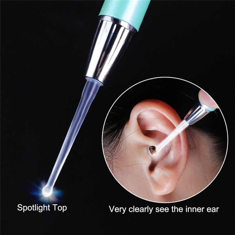 Baby Ear Cleaner Ear Wax Removal Tool Flashlight Earpick Ear Cleaning Earwax Remover Ear Curette Light Spoon