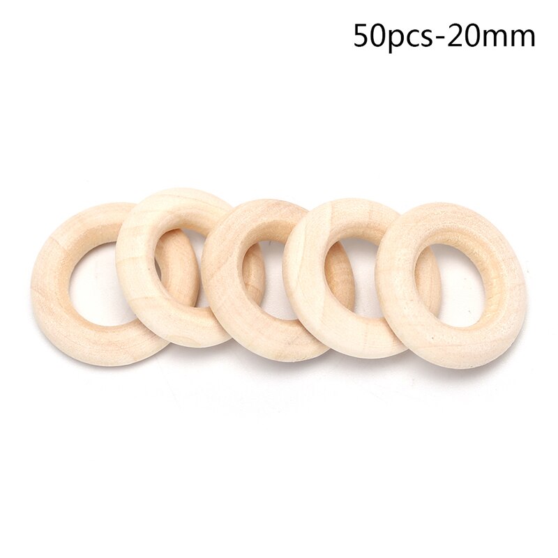 5-50pcs Natural Color 2-7cm Wooden Beads Pendant Connectors Circles Rings Beads Unfinished Natural Wood Wall Hanging Ornament: 20mm