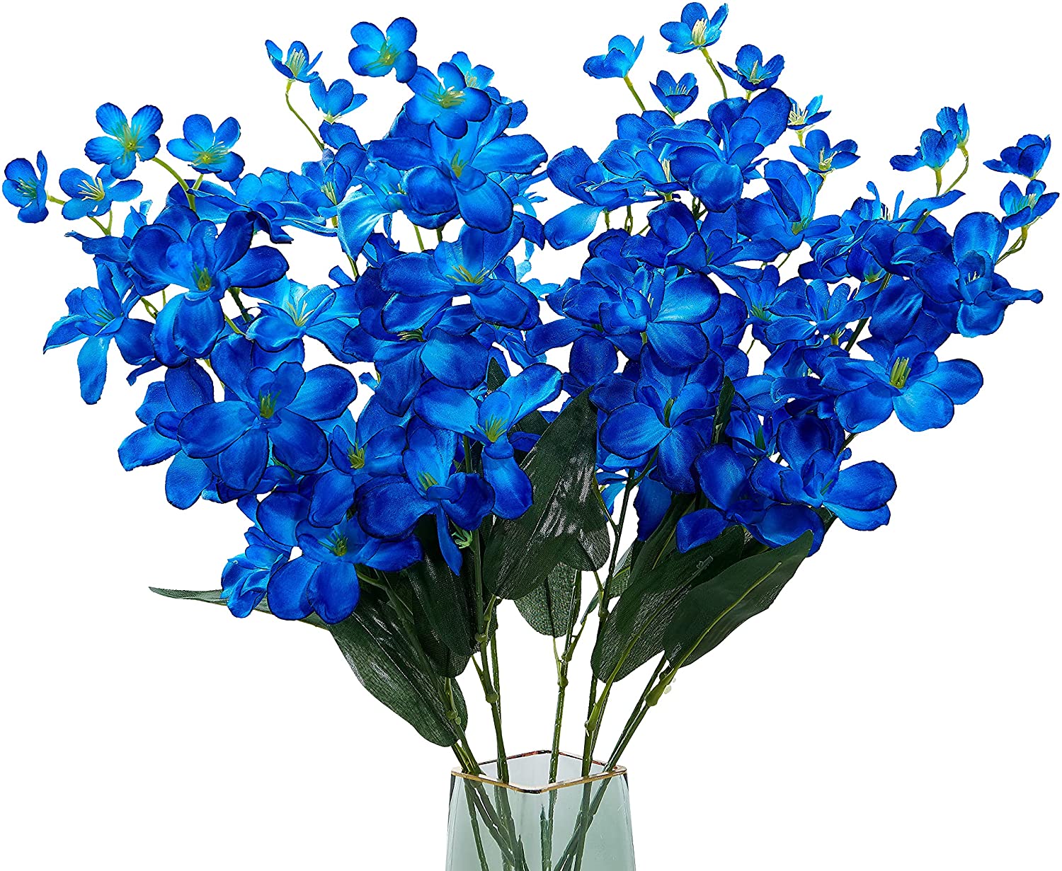 10pcs Artificial Orchids Flowers Blue Long Stems in Bulk for Wedding Home: sky blue