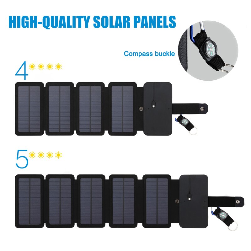 7.5w bærbar foldbar soloplader til mobiltelefon udendørs solopladebræt dag-ship
