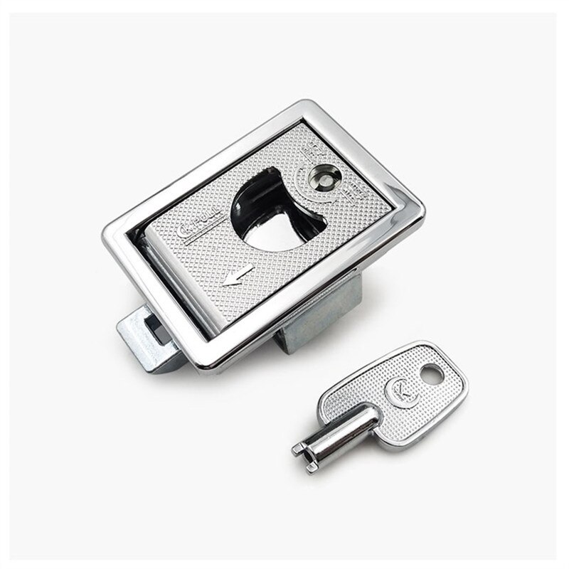 Zinc alloy lock Electric cabinet cabinet panel lock Small handle lock hasp pull open buckle lock Embedded bolt lock