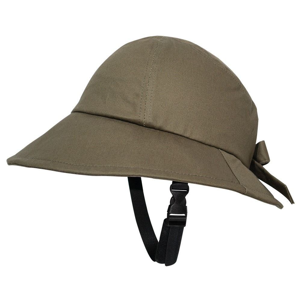 Anti-botsing fietshelm ademende effen kleur zonnehoed Brede rand Hoedvormige helm: green