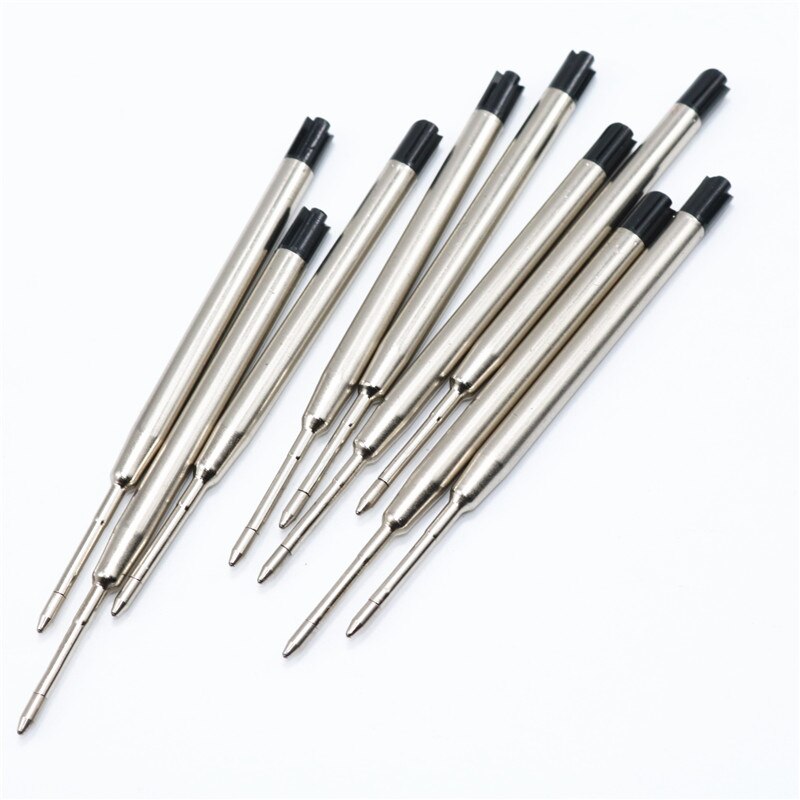 5 Pcs Metal pen refills Universal Standard Style Black and Blue Ink 0.7mm Medium Nib Ball Point Pen Refills