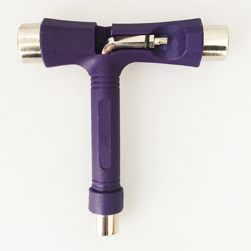 Herramienta de Skateboard tipo T, destornillador todo en uno, Mini herramienta para patinar, multifunción: purple