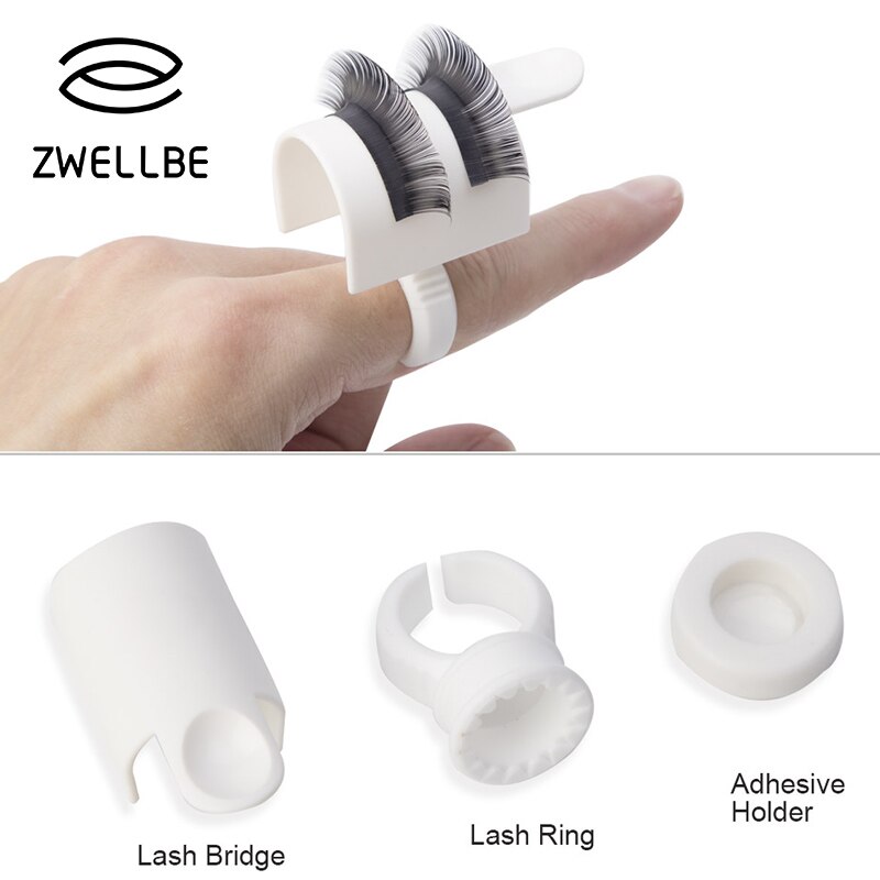 Zwellbe Wimper Extension Pallet Houder Wimper Lijm Ringmink Wimpers Eye Lash Geënt Wimpers U Schijven Set Ring Make-Up Tool