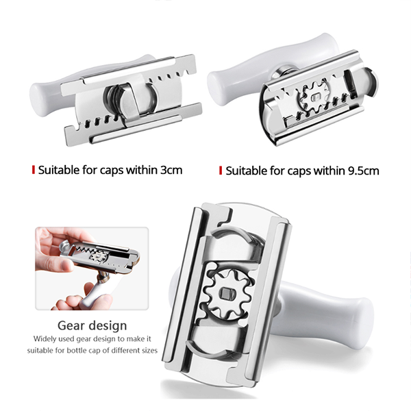 Stainless Steel Lids Off Jar Opener Manual Stainless Steel Easy Can Jar Opener Adjustable 1-4 Inches Cap Lid Openers Tool Kitche