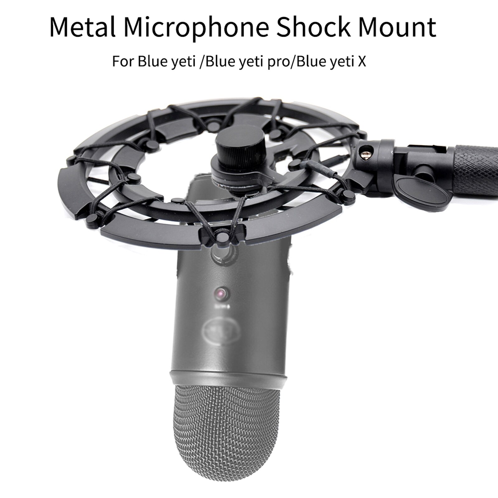 Studio trasmissione registrazione Mic Shock Mount staffa per microfono leggera con manopola di bloccaggio per Yeti blu