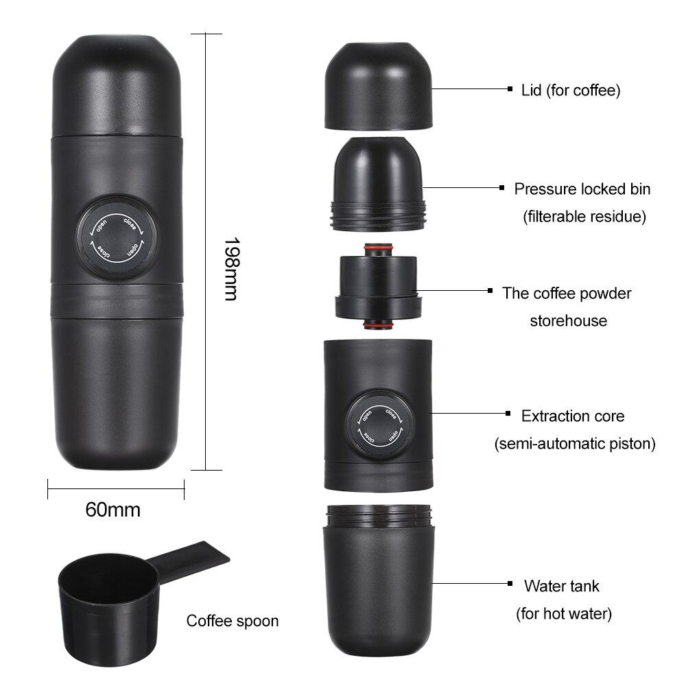 Cafetera Manual portátil para viaje en casa, Mini cafetera Espresso, cafetera de mano a presión, taza de presión