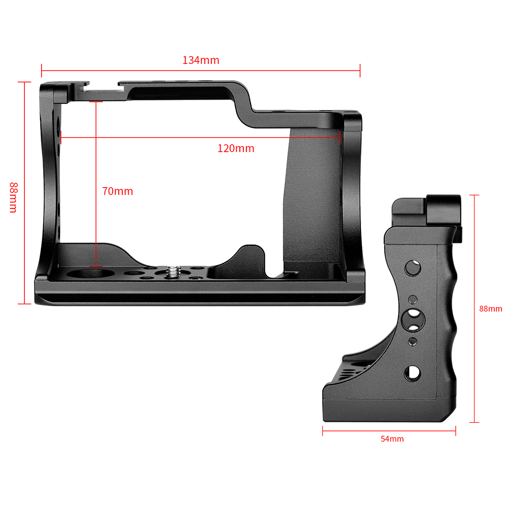 Andoer Camera Cage Aluminium Met Koud Schoen Mount Compatibel Met Voor Canon Eos M50 Dslr Camera