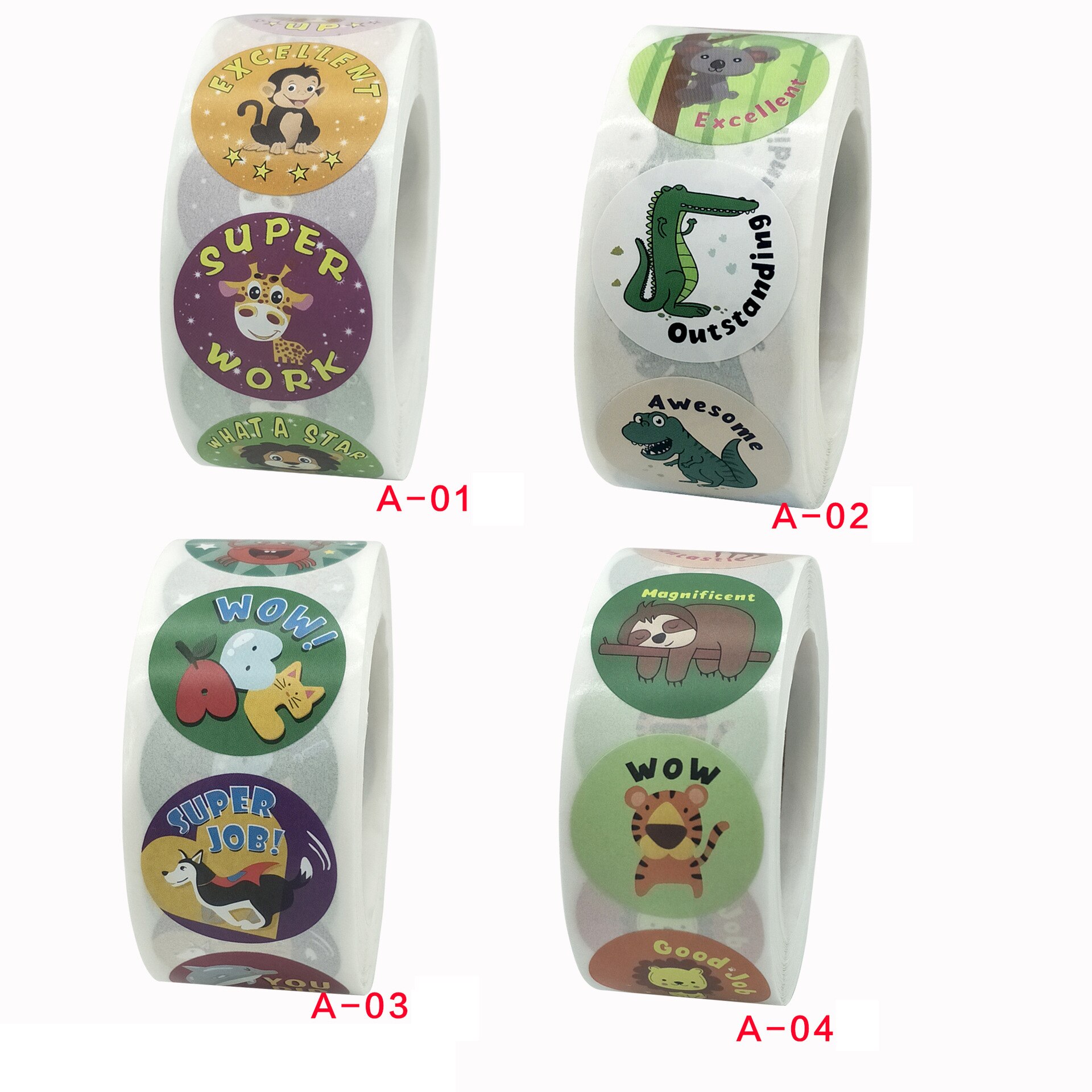 Kids Reward Sticker Cartoon Animals Baby Motivational Sticker For Children Boy And Girl