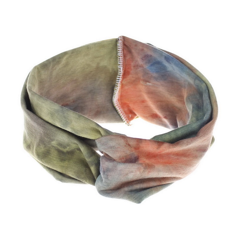 Vrouwen Geknoopt Zomer Gradiënt Brede Stretch Haarband Voor Meisjes Elastische Tulband Bloem Spa Hoofdbanden Accessoires: D