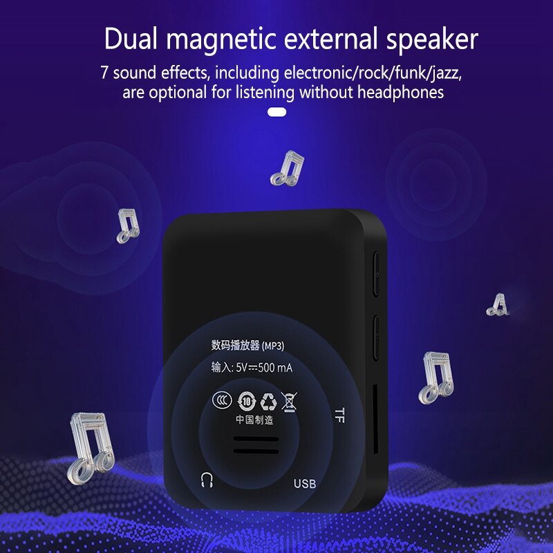 1.8 Inch MP3 Player Knop Muziekspeler 4Gb Draagbare Mp3 Speler Met Speakers High Fidelity Lossless Geluidskwaliteit