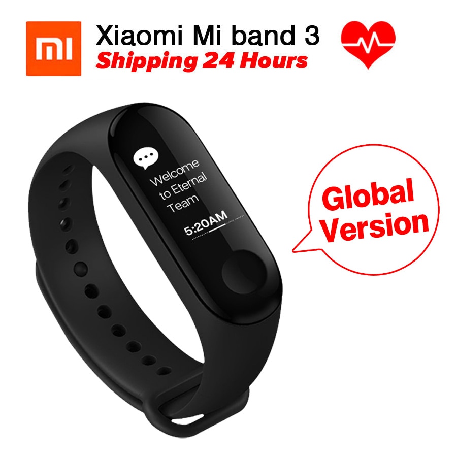 [Global Versie] Originele Xiaomi Miband 3 Mi Band 3 Hartslagmeter Fitness Tracker 0.78 ''Oled-scherm voor Android Ios