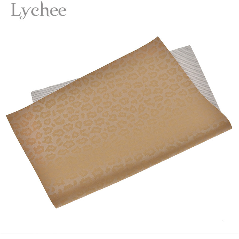 Lychee Life 29x21cm A4 Printed Leopard Faux PVC Leather Fabric Synthetic Leather DIY Material For Handbag Garments