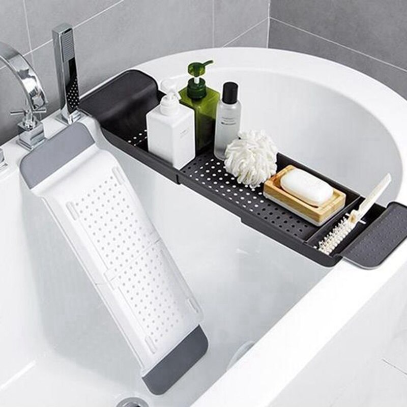 Bandeja ajustable multiusos para bañera, soporte para ducha, copa de vino, libro, recipiente de cocina para escurrir, accesorios de baño,: Verde esmeralda