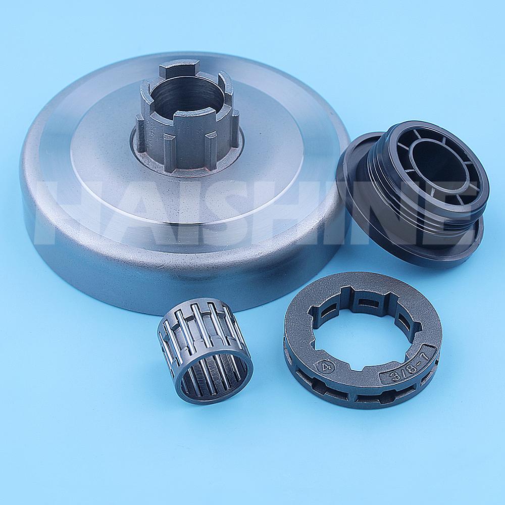 3/8"-7T Clutch Drum For Husqvarna 394 395 394XP 395XP Chainsaw Sprocket Rim Kit Needle Bearing Replacement Parts 503625903