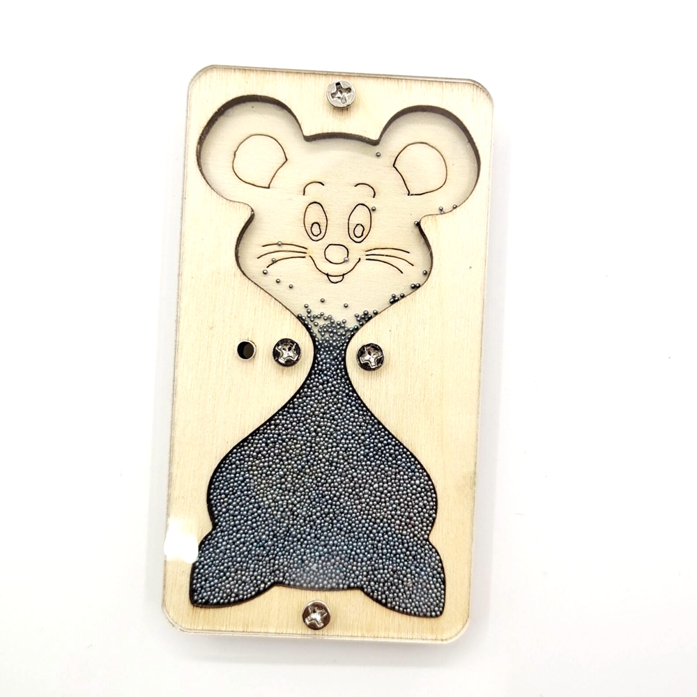 Sablier en bois pour bébé, souris et chat, accessoires Montessori, pièces d'éléments, horloge de sable pour l'éducation des enfants, bricolage, planche occupée: GRIS FONCÉ