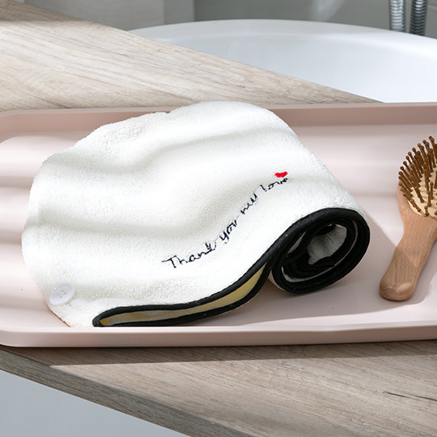 Badhanddoek Wrap Coral Fleece Sneldrogende Handdoek Cap Hoed Zacht Water Absorberende Haar Handdoek Wrap Douche Cap Met Knop voor Lady