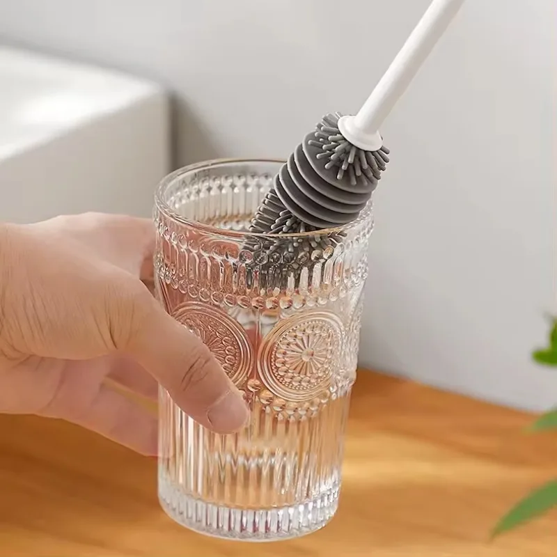 Bottle Brush Insulation Cup Washing No Deadend Long Handled Silicone Cleaning Brush Household Multifunctional Cleaning Tools