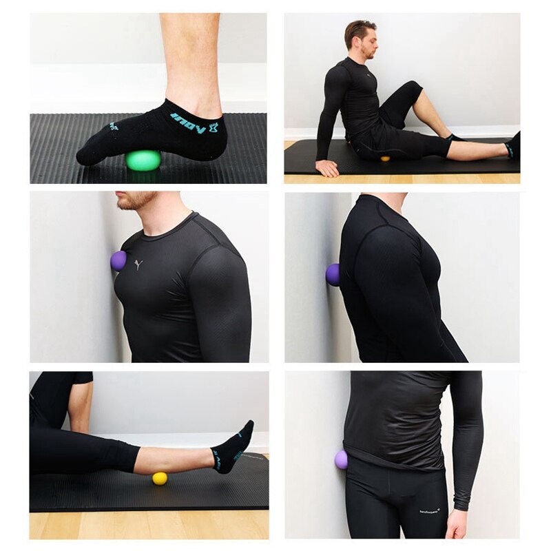 Ksone 2 stück massageball 6.3cm faszienball lacrosseball muskelentspannung schmerzlinderung tragbarer physiotherapieball 6 & 1