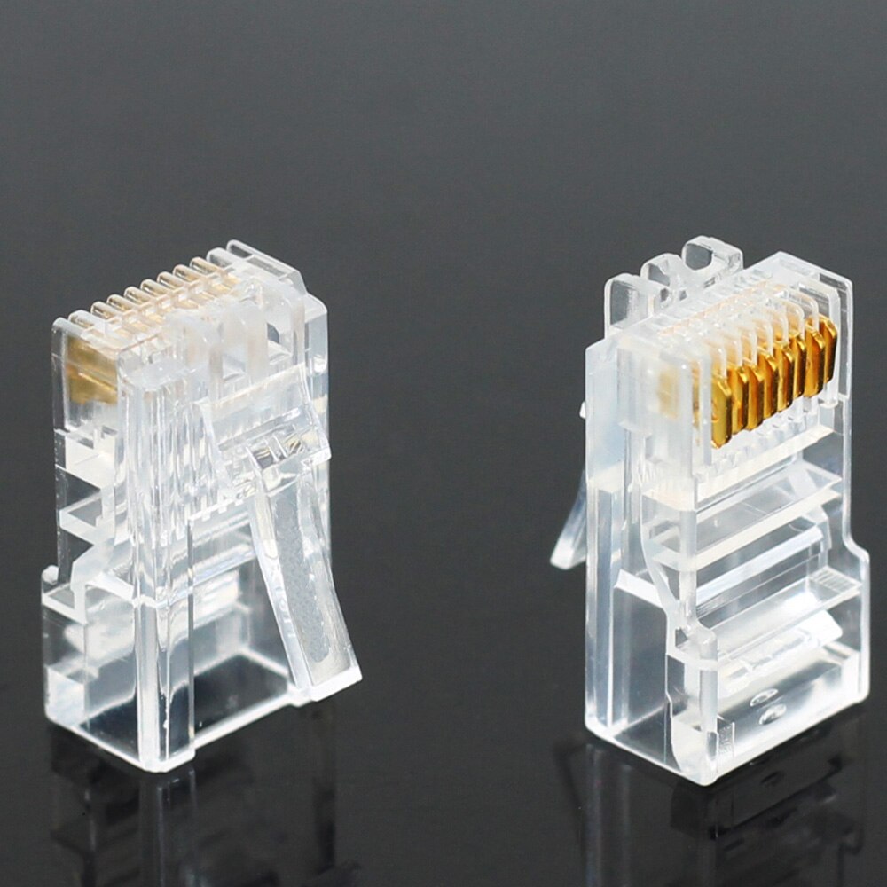 ANPWOO 20/50/100PCS RJ45 Ethernet Cables Module Plug Network Connector RJ-45 Crystal Heads Cat5 Cat5e Gold Plated Network Cable