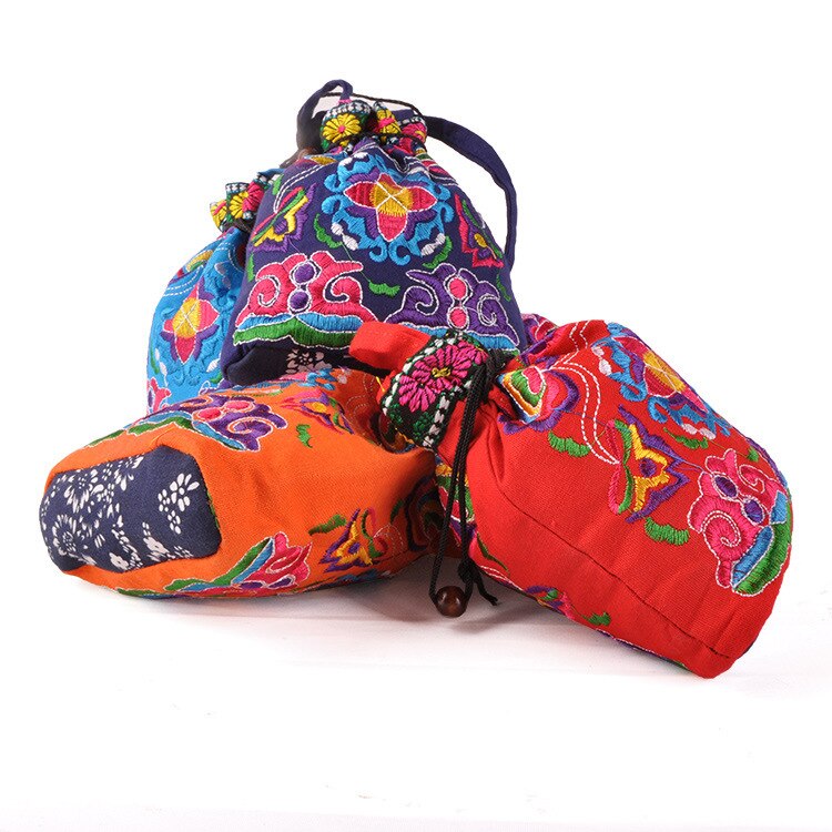 Pochettes de rangement à domicile brodées à la ! Sacs à poignée supérieure brodés à fleurs thé/café/bonbons, porte-monnaie en toile mignon