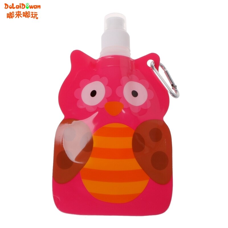 Bol de agua de dibujos animados plegable ecológico de 360ml, Bol de bebida de viaje seguro para niños