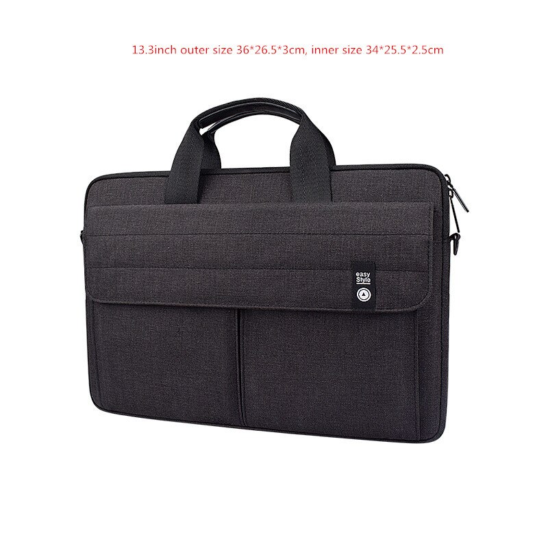 Maletcase3/14,1/15,6 pulgadas para hombre y mujer, bolsa para portátil, bolso de hombro cruzado a prueba de golpes, impermeable, para viaje, oficina, bolsita de negocios: A black S