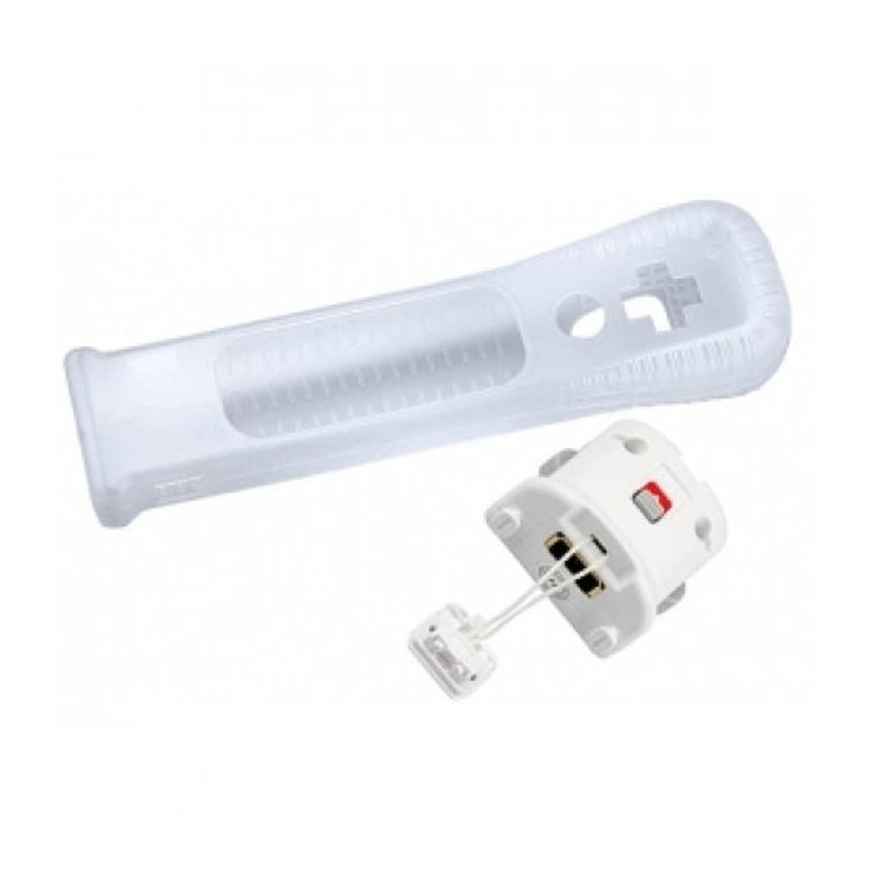 Trådløs fjernbetjening til wii indbygget motion plus gamepad med silikonetui adapter + silikone sleeve til nintendo wii