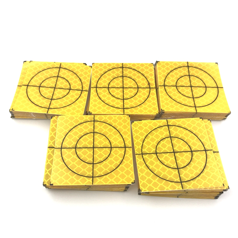 100 buc 40*40mm folii reflectoare toate culorile pentru topcon leica statie totala topografie foaia geografie autocolant reflectorizant: Galben