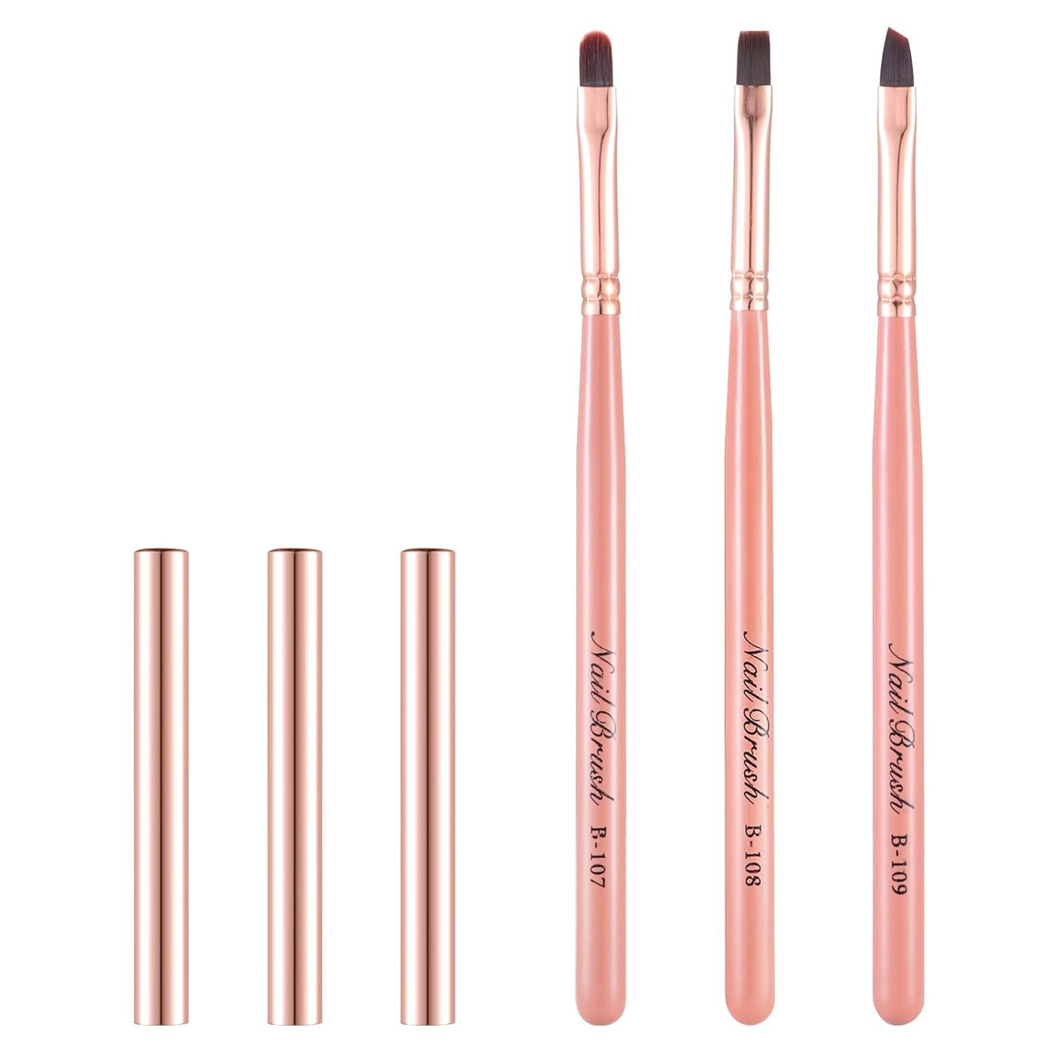 High Precision Nail Art Clean-Up Brush Set - Accurate Mistake Removal and Fingernail Cleaning - Angled and: army green