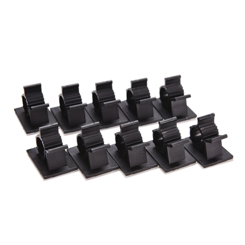 10Pcs 25Mm Zwart Zelfklevende Cord Cable Clear Up Clips Draad Vaste Clip Auto Lijn Clip Houder klemmen Draad Knop