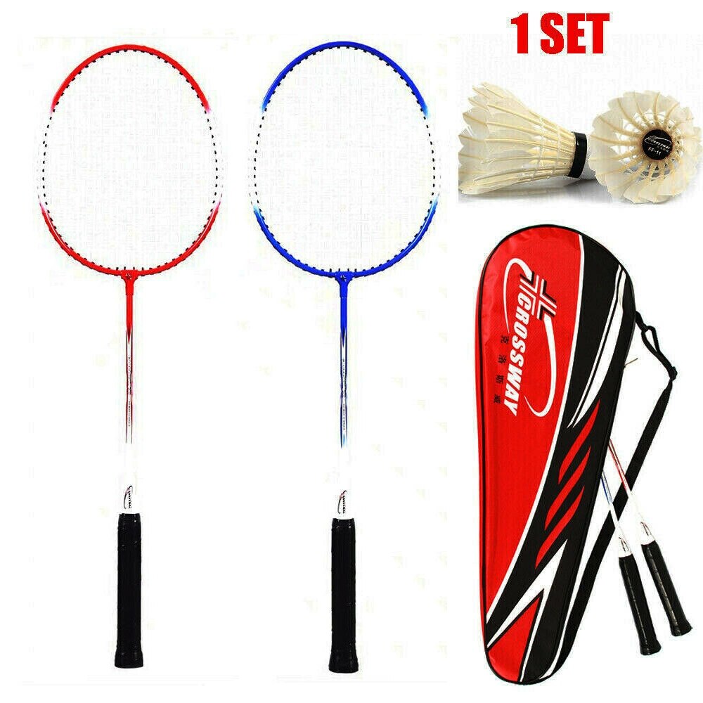 2 Pcs Professionable Badminton Racket Carbon Badminton Racket Set Familie Dubbele Badminton Rackets + Bal