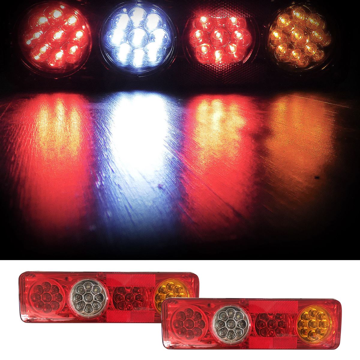 2 Stuks 12V 36LED Waterdicht Vrachtwagen Achterlicht Waarschuwing Knipperlichten Remlicht Fit Voor Trailer caravans