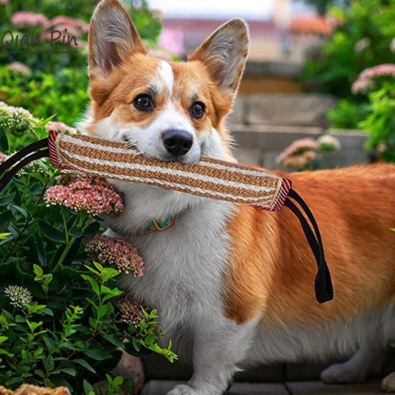 Dog Bite Stick Large Dog Bite Sleeve Training Agility Equipment Strong Bite Tug Jute Bite Pillow for Medium Dog German Shepherd