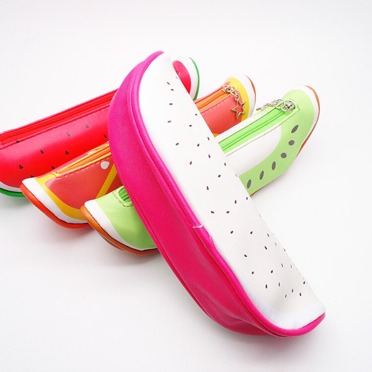1 pc fruit pennenzak watermeloen sinaasappel kiwi opbergzak student schrijfwaren fruit schattige etui kinderen