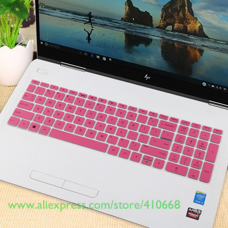 15.6 cal silikon odporny na kurz osłona na klawiaturę laptopa Protector dla HP 250 255 G6 Notebook PC: Pink