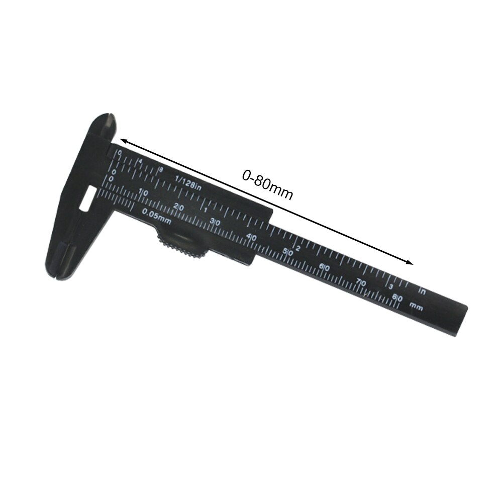 Vernier Caliper Double Scale Measuring Millimeter/Inches Sliding Micrometer Mini Ruler DIY Model for Student: black