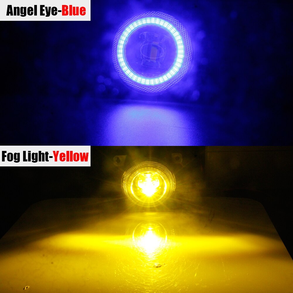 Samochód anioł oko światło przeciwmgielne 30W 8000lm doprowadziło DRL lampa przeciwmgielna 12V dla Subaru leśniczy WRX STI chory Impreza BRZ XV spuścizna Justy Levorg: niebieski i żółty